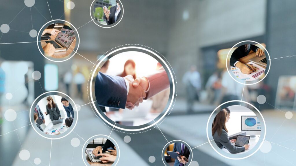 Visual web of brainstorming and recruiting process.