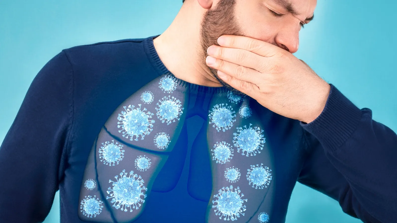 Man coughing showing what is croup.