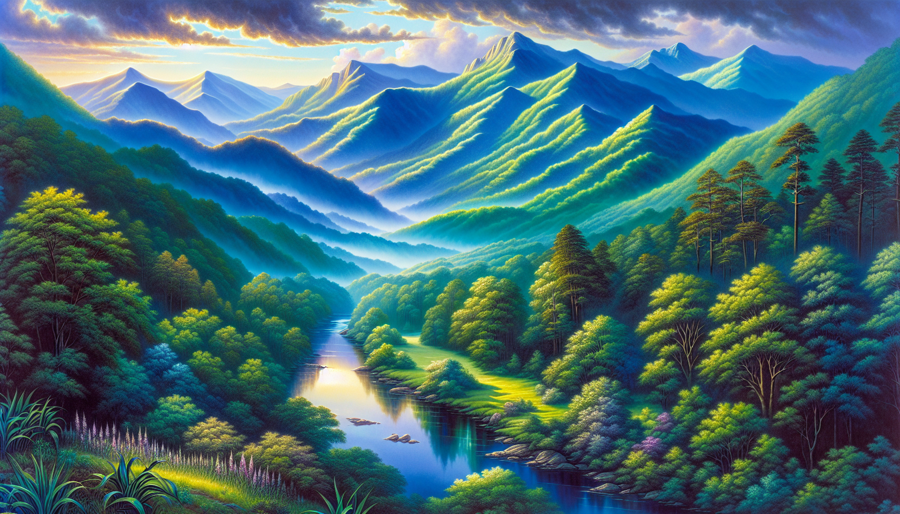 Scenic Blue Ridge Mountains in North Carolina