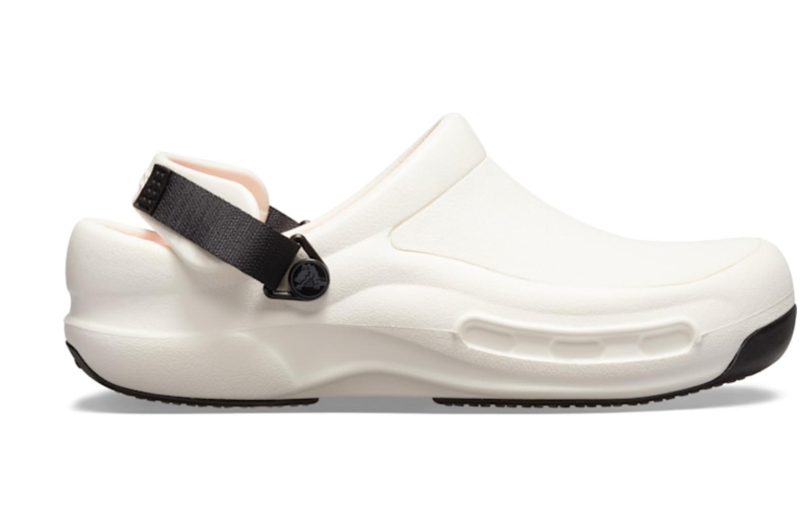 Crocs white nursing shoes.