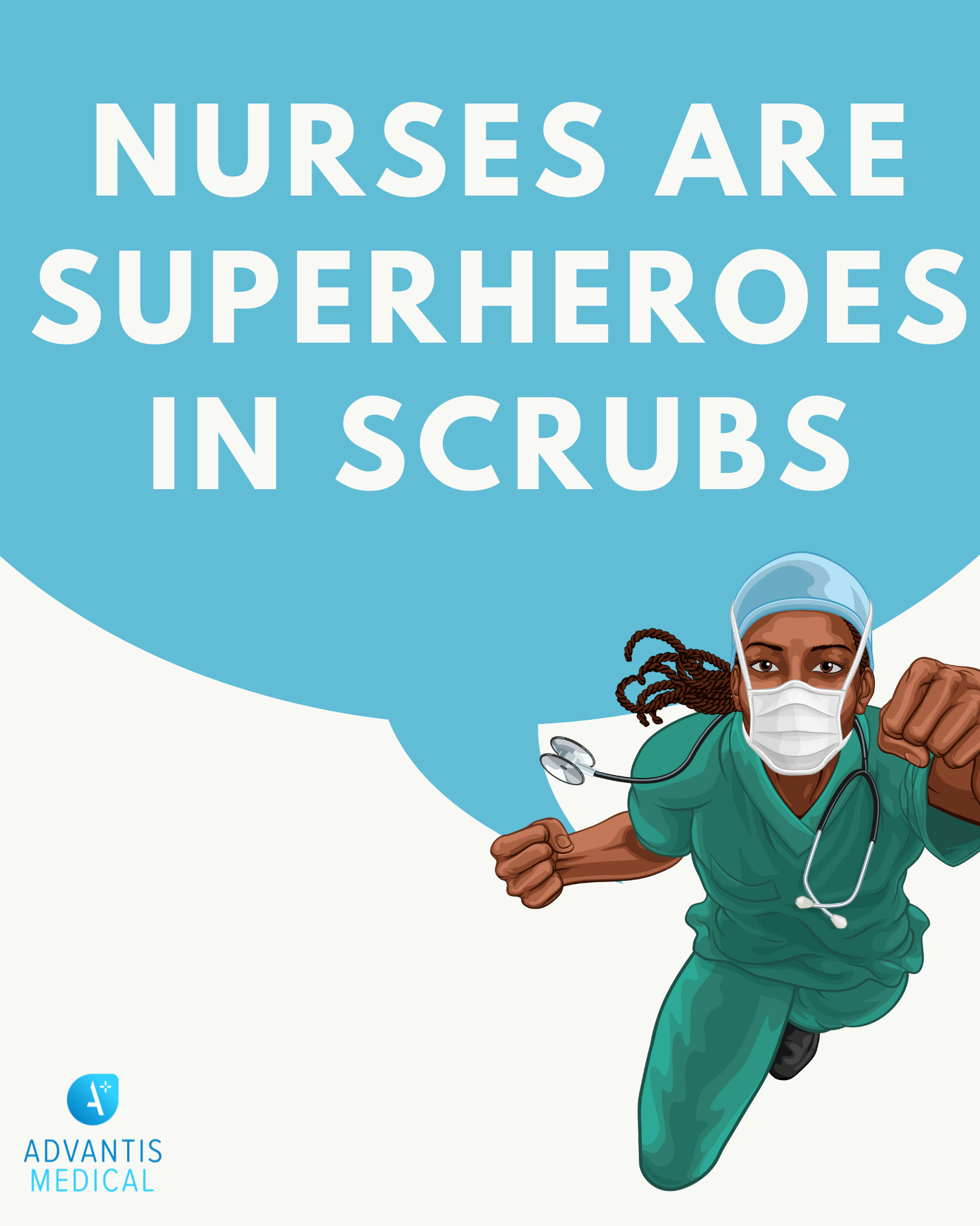 Inspirational and funny nurse quote about nurses in scrubs.